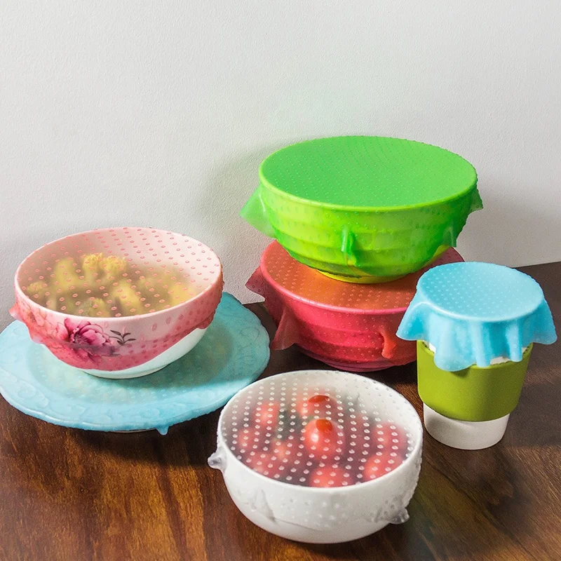 Экологичная пищевая безопасная пищевая растягивающаяся силиконовая пищевая обертка многоразовая Герметичная крышка для чаши пищевая пленка