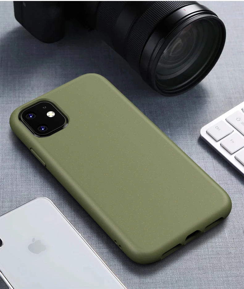 Wheat Straw TPU Bio Degradable Pla Eco Friendly Recycled Biodegradable Phone Case Mobile Cover for iPhone 11 Pro Max