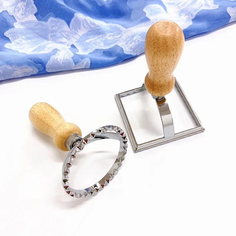 Zinc Alloy Ravioli Tools Stamp Dumpling Maker Mold cortador de galletas Square Round Wavy Cookie Cutters