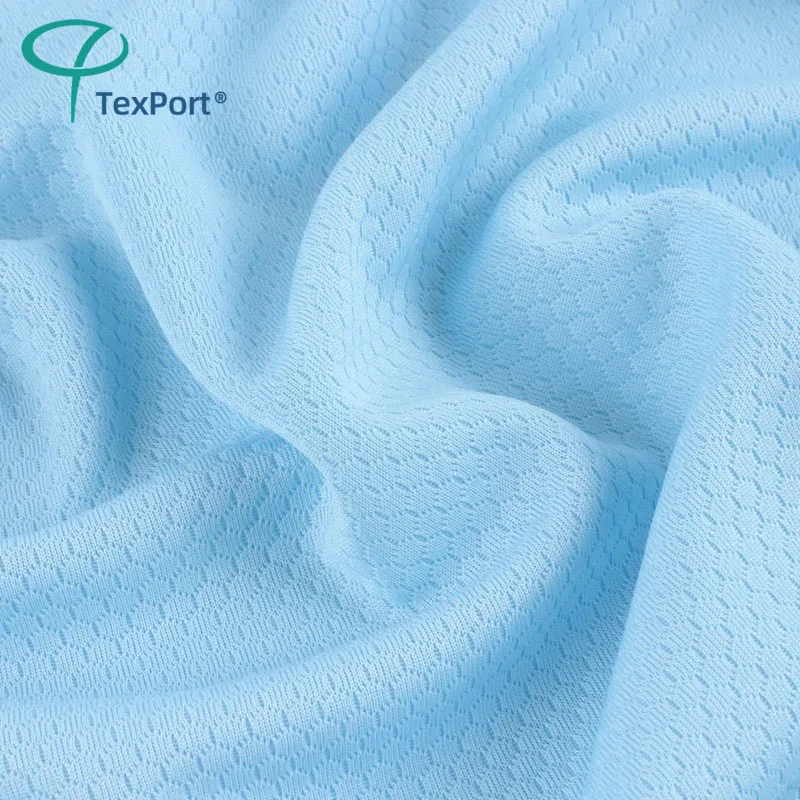 Factory Stock 100% Polyester Hexagon Mesh Fabric 100D 150g for Sportswear Hexagonal Jacquard Fabrics