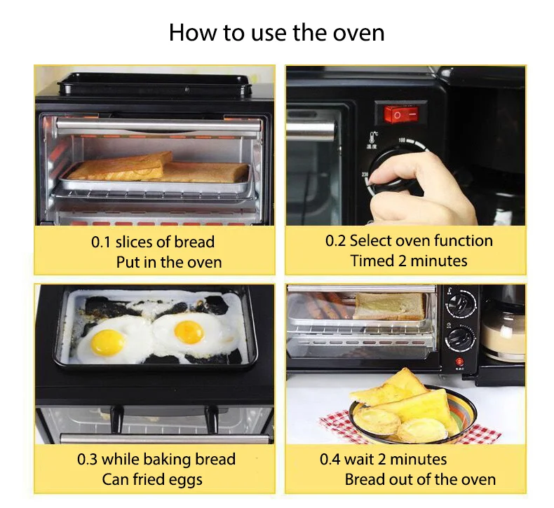 Hot Sell Multifunction 3 in 1 Breakfast maker Set Toaster Coffee Maker for 3 in 1 breakfast set toaster kettle coffee maker