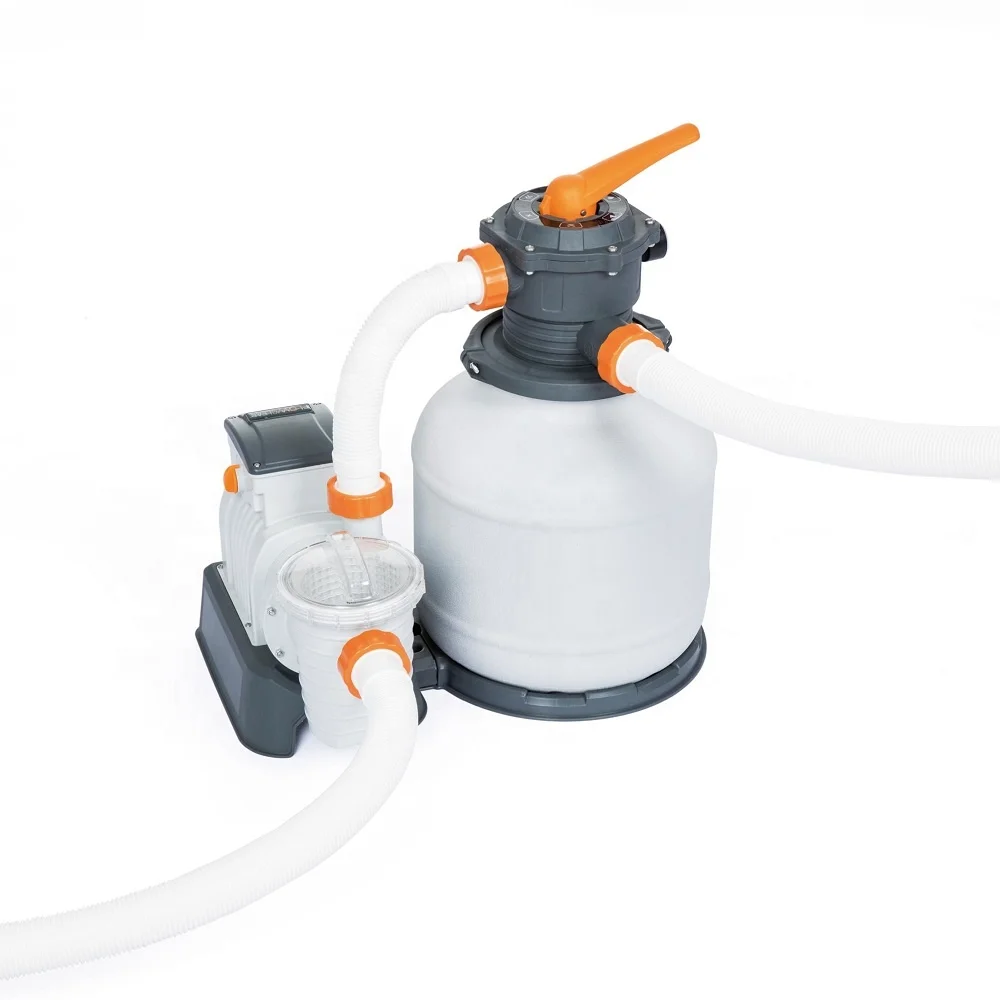 Bestway 56623  Large Rectangular Steel Frame Swimming Pool Set With Sand Filter Pump & Cover &Safety Ladder