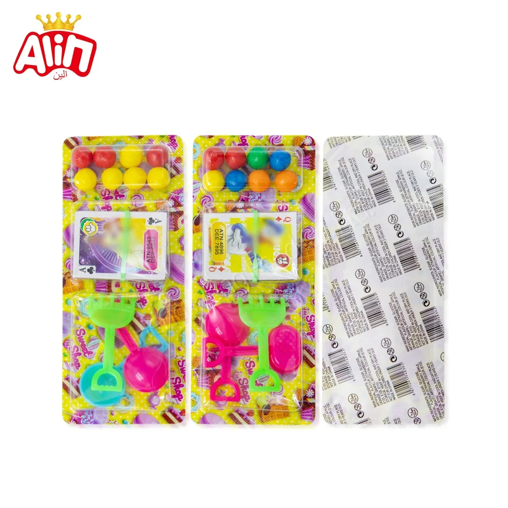 wholesale food supplier toys kids candy Shovel tool card colored candy