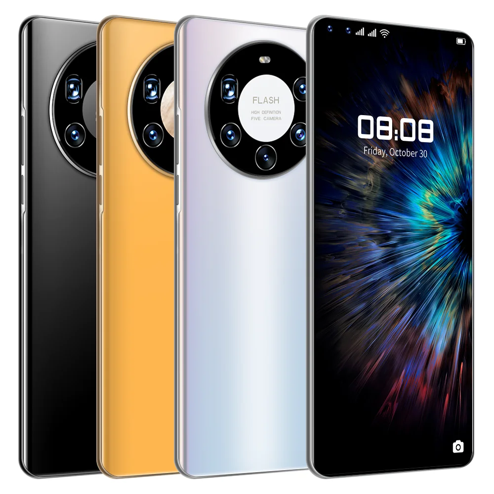 Mate40 Pro 7.3 Inch HD Screen Android Smartphones 12GB+512GB 5G LET 10-Core MTK6889 Dual SIM Mobile Phone GPS Cell Phones