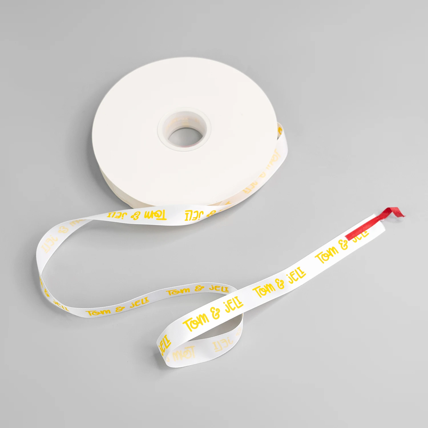 Wholesale Custom Logo 1 Inch  White  Polyester Ribbon     Grosgrain Printed Ribbon  Printing Your Logo  For Gift Packaging