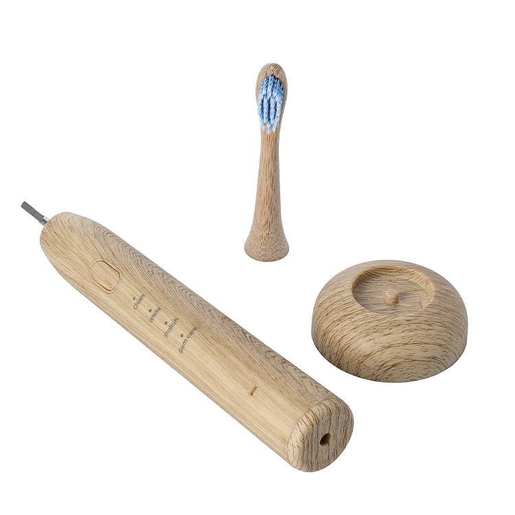 H200 Natural Organic Biodegradable Ultrasonic Bamboo Toothbrush Head Sonic Electric Eco-friendly Wood Toothbrush
