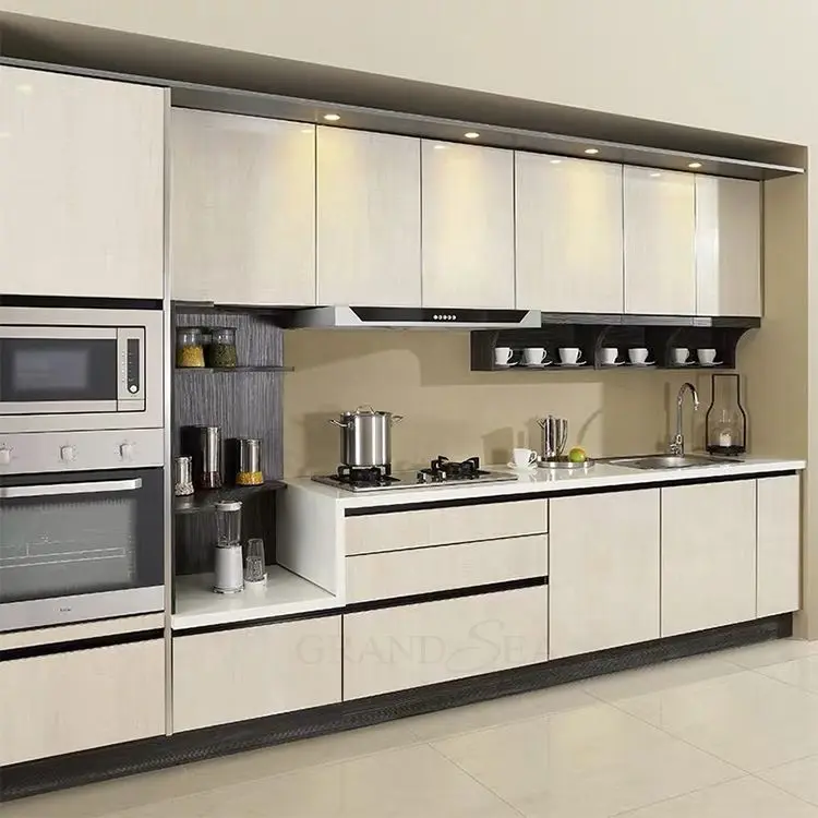 New design wholesale small modern modular Kitchen furniture for apartment Project Kitchen Cabinet Design
