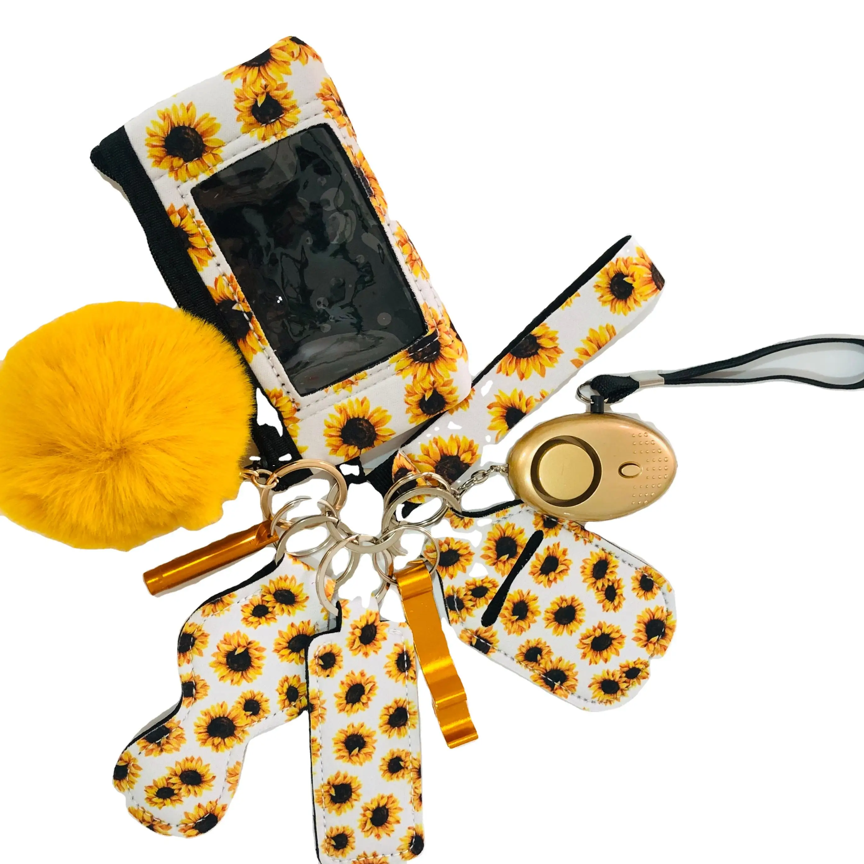 Window breaker Kit Personal Safety Protection Survival Alarm Key Chain Tool Luxury Self Defense Keychain Set for Women Girl