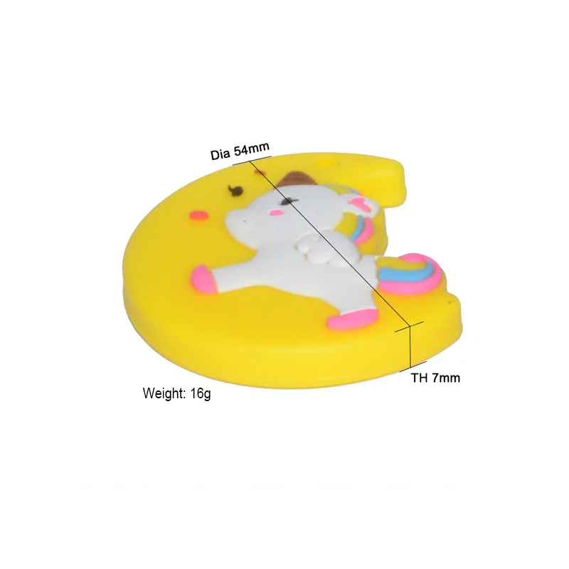 BPA Free Toddler Baby Chew TeethingToys Silicone Moon Unicorn Teether Wholesale DIY Crafts Baby Silicone Unicorn Teether