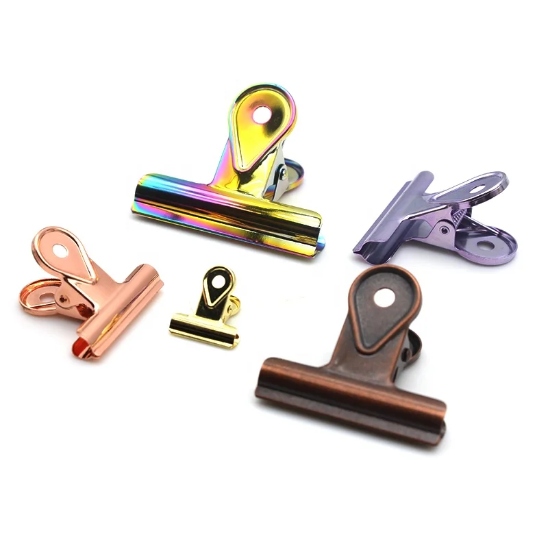 High quality factory price different colors stationery metal bulldog clip for school office