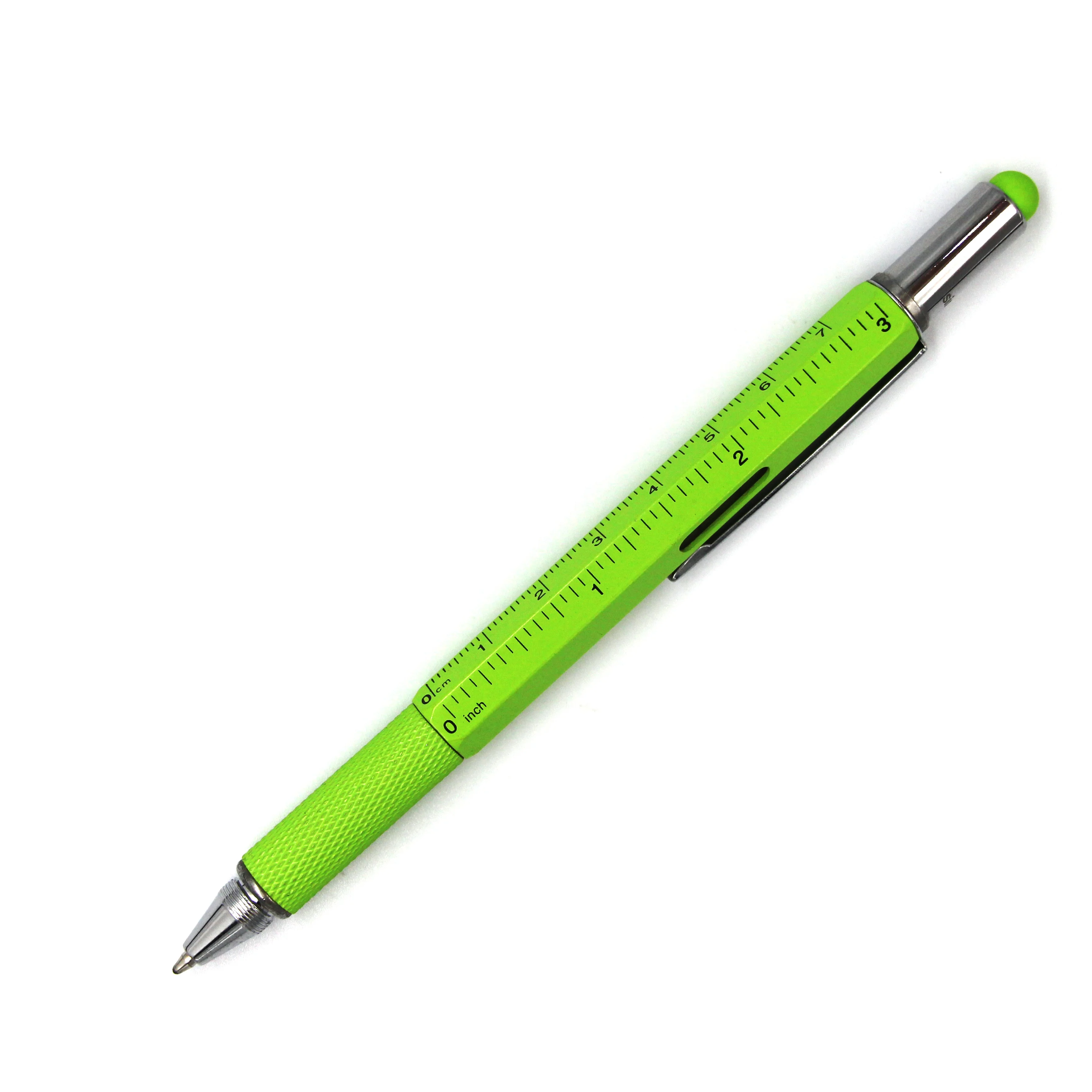 High Quality 6 In 1 Multifunction Tool Pen With Stylus Level Ruler Screwdrivers Ballpoint Pen