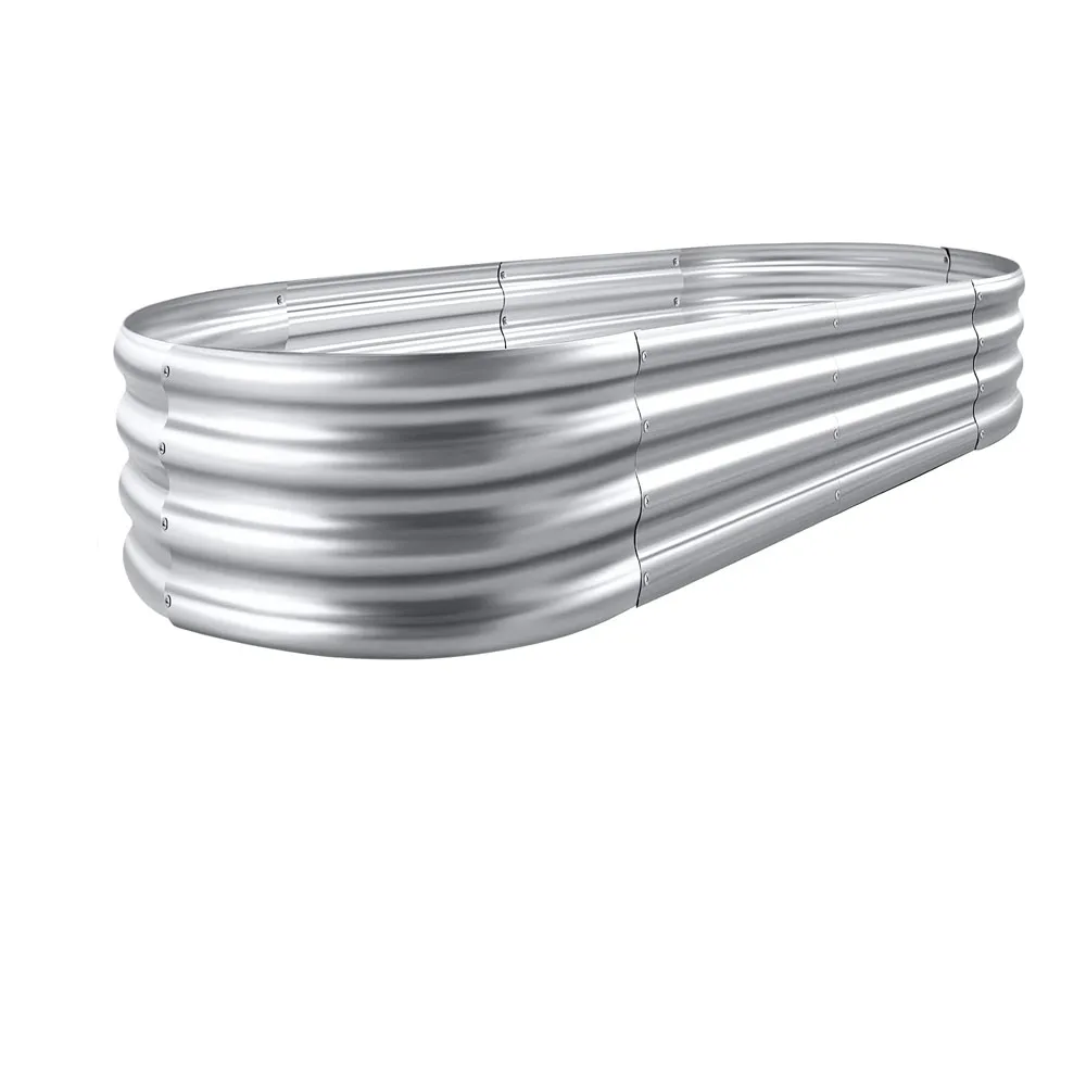 Galvanized Raised Garden Bed Kit,Planter Raised Garden Boxes Outdoor, Oval Large Metal Raised Garden Pot for Vegetables