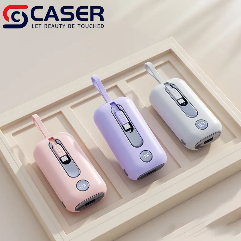 Creativity Portable Mini Powerbanks With Build-in Double Wire The New Listing Large Capacity Super Fast Charging Station