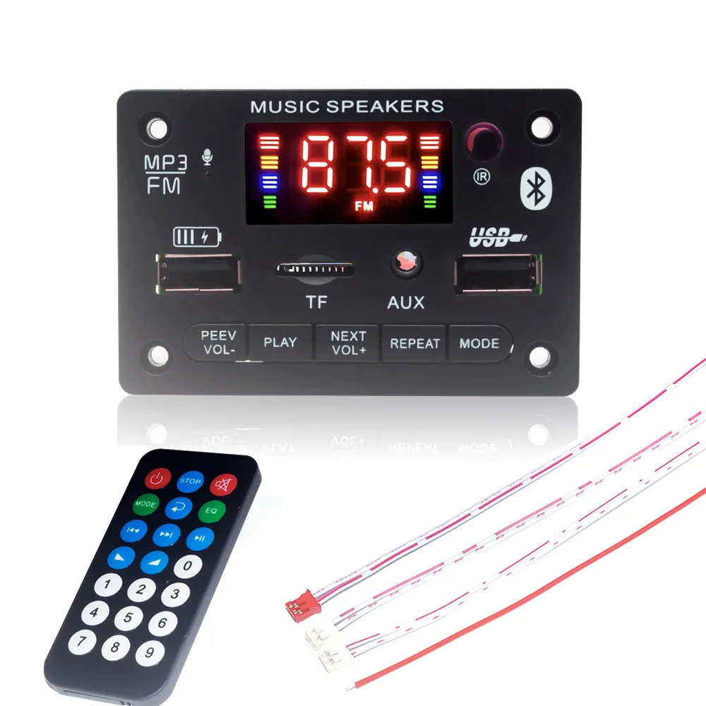 Wholesale Price 2X40W Car Charging Power Amplifier Board Blue-tooth Module  Color Screen Speaker Motherboard MP3 Decoding Board