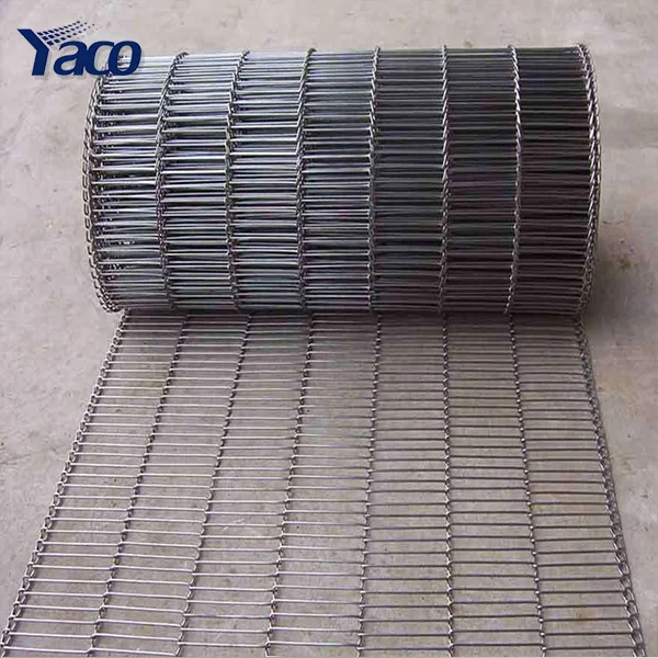 Over width 11.75' Wire flex belt 5mm wire pitch SUS304 wire mesh conveyor belt for Chocolate Cookies