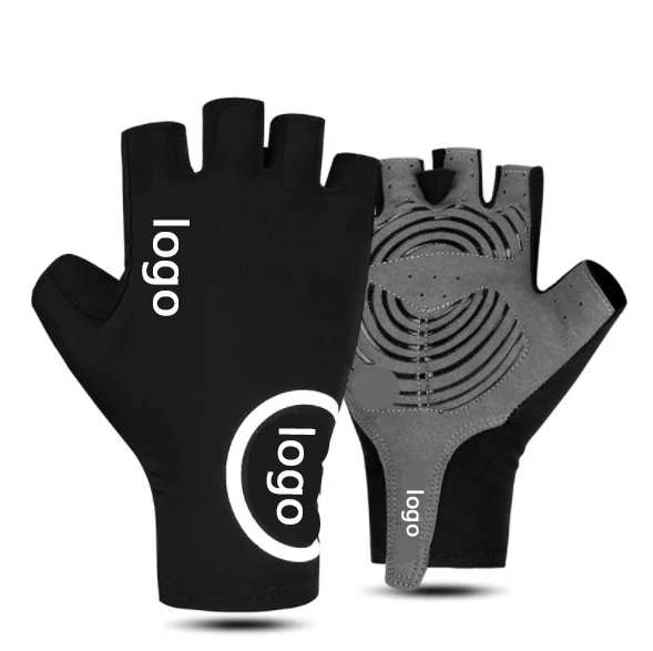 
Manufacturer custom cycling half finger Mountain biker gloves Super fiber leather touch screen MTB MX BMX bicycle gloves 