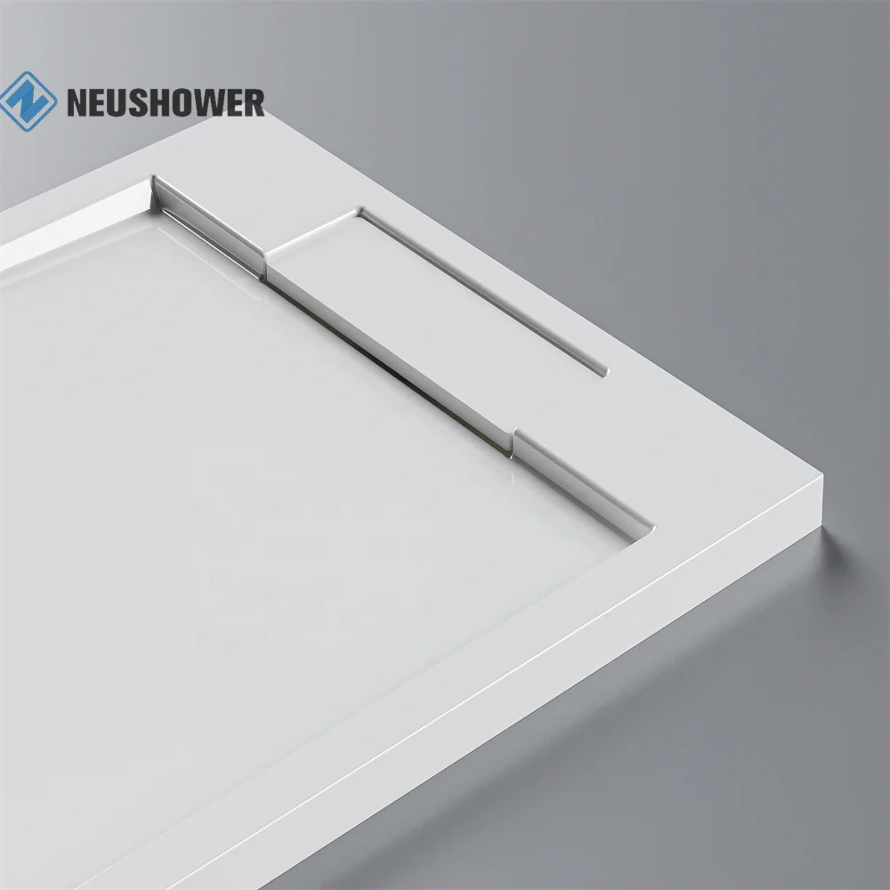 Stone Shower Base Bathroom Shower Tray Solid Surface Shower Pan Anti-slip Resin European CE Graphic Design Modern Style Solid