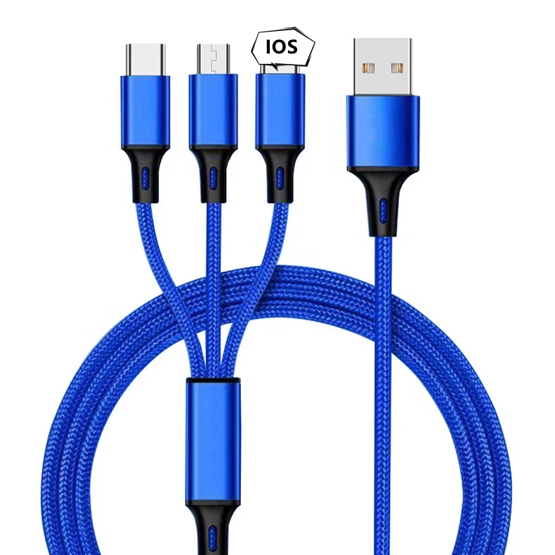 wholesale usb cable 3 in 1 multi fast charging data cable 3in1/3-in-1mobile phone charger cable 3 in one