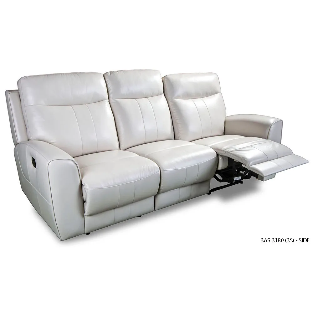 Recliner Sofa BAS3180 A Living Room Modern Home Furniture Genuine Leather Fabric Modular Design 3+2+1 Couch Lounges Malaysia
