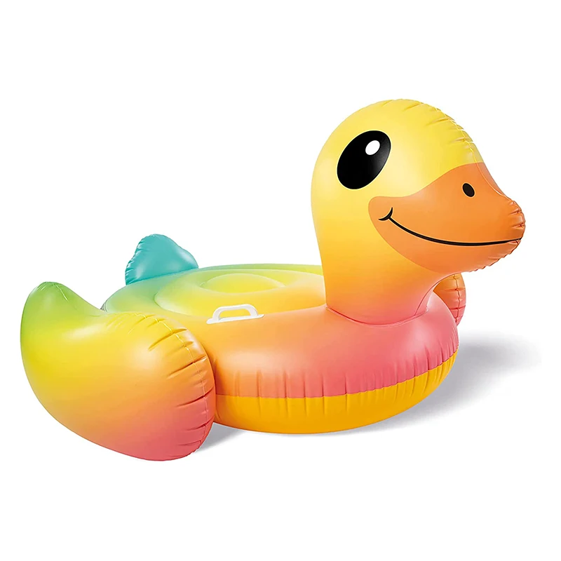 Factory Baby Duck Inflatable Ride-On, Swimming Pool Floating Row For Children Water Lounge Chairs Summer Outdoor Party Toys