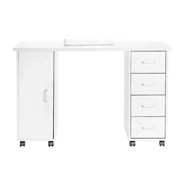 Professional Design High Quality White Nail Table Salon Furniture Table Manicure Desk For Nail Salons