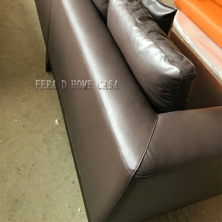 minimalist modern leather sofa ASH wooden frame wholesale 3 meter sofa