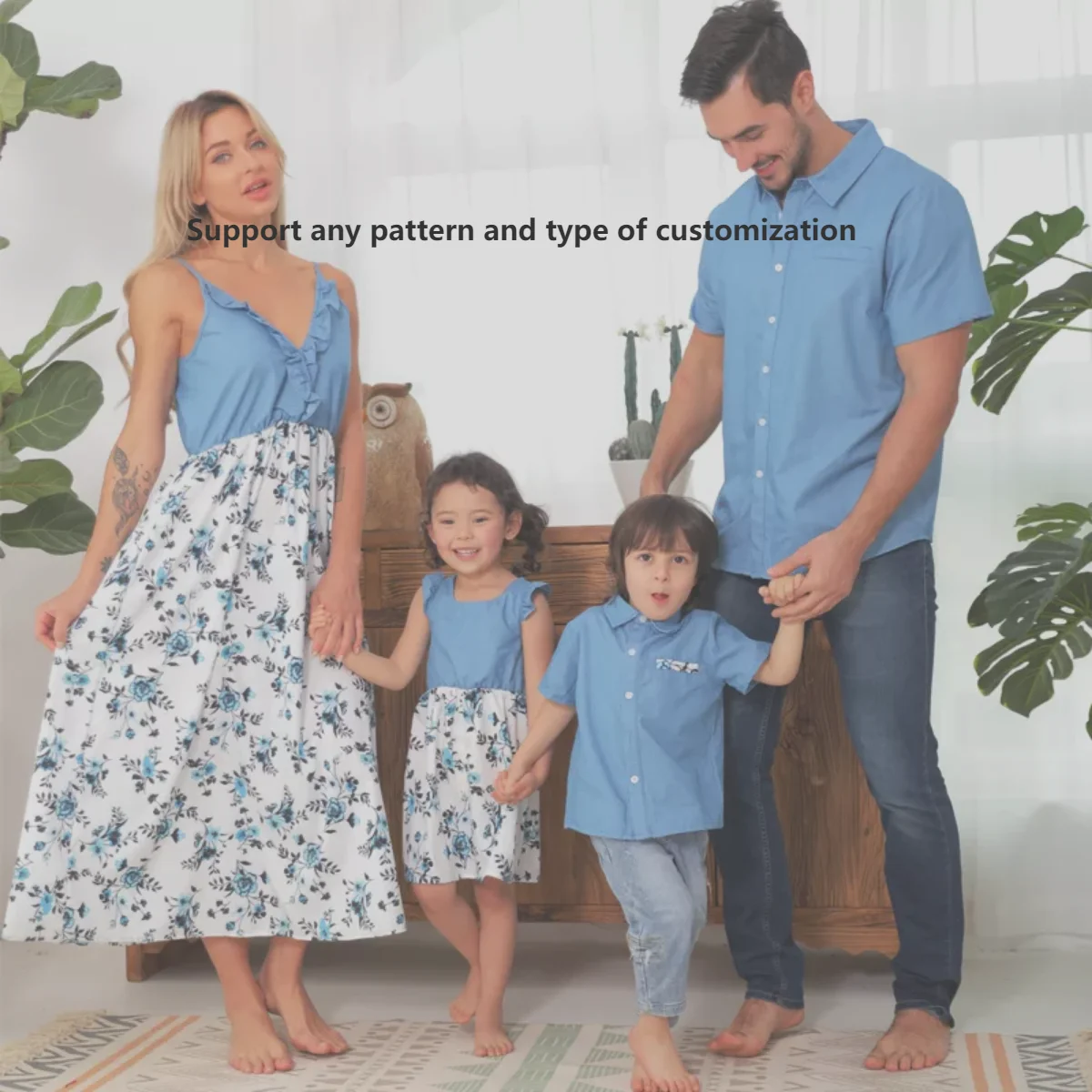 Strip Printing Custom Design Swimsuit For Kids Beachwear Children Family Matching Swimwear