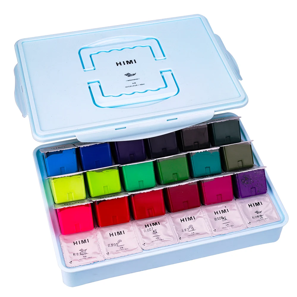 MIYA HIMI Gouache Paint Set 80ML 24 Colors Good Gouache Paint