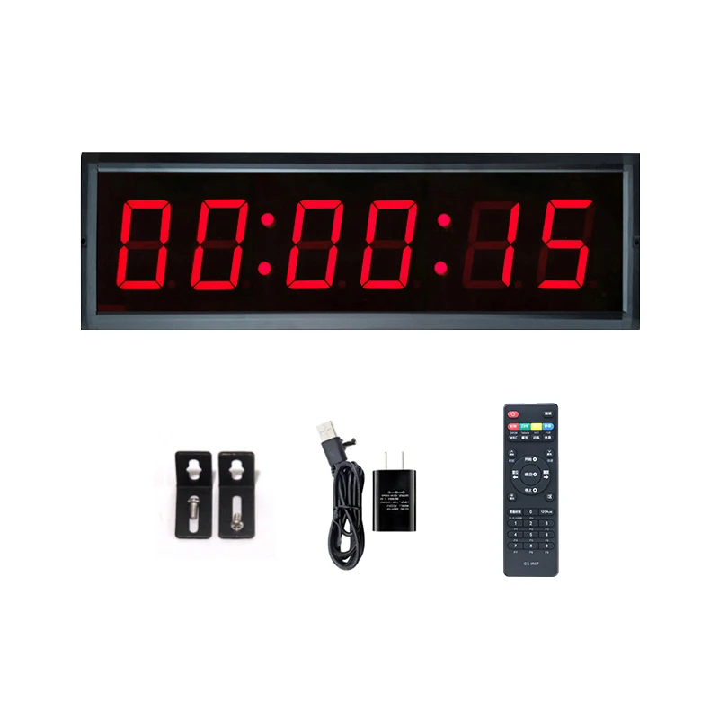 ZX 4/6 digits Remote Control Multifunctional Interval Training Timer 1.5-10 Inch Timer LED Meeting Gym Fitness Countdown Clock