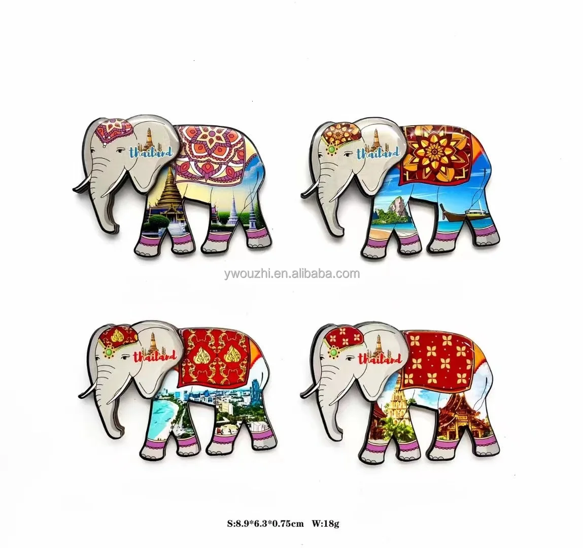 New Arrival Wooden Fridge Magnet  Thailand Tourism Souvenirs Gifts Customize Wood epoxy Magnet