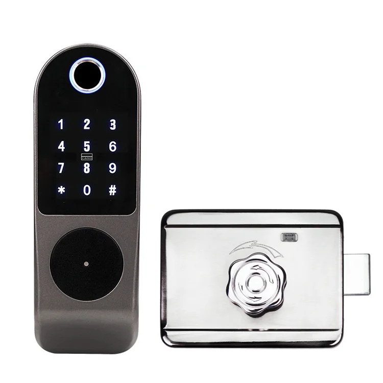 New stainless steel electric fingerprint password lock aluminum door smart gate use electronic locks