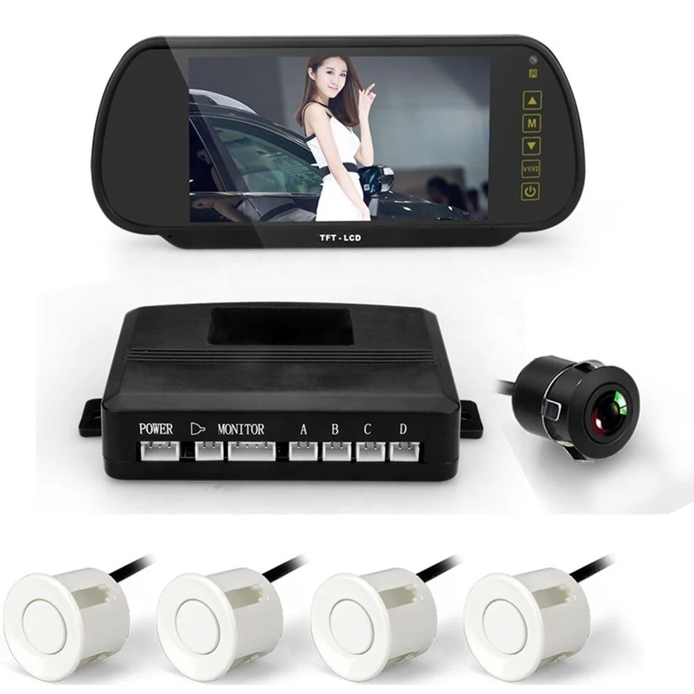 7.0 inch Rearview Mirror LCD Display 4 Sensores DE Estacionamento Assist car reversing radar blind spot parking sensor