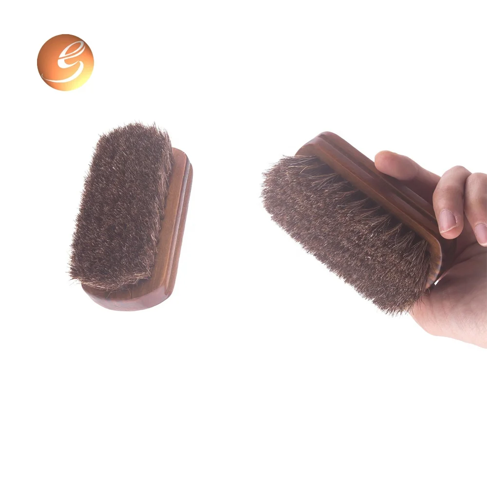 Профессиональная деревянная щетка для чистки кожи от частного бренда 100% конского
