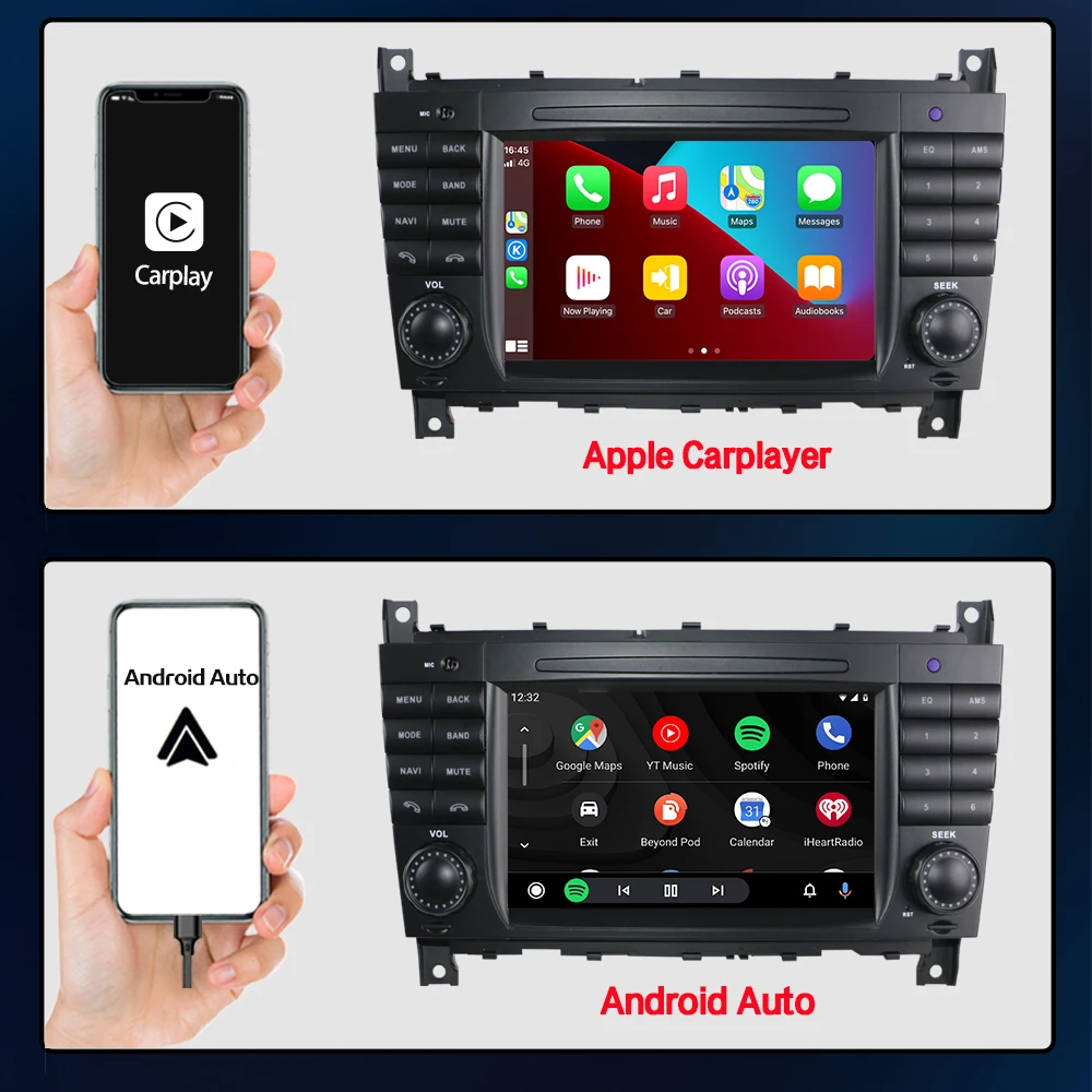 LELV 2 Din Android 12 Car Multimedia Player For W203 Mercedes Benz Vito W639 W168 Vaneoclk W209 W210 M/ml Radio Stereo Audio