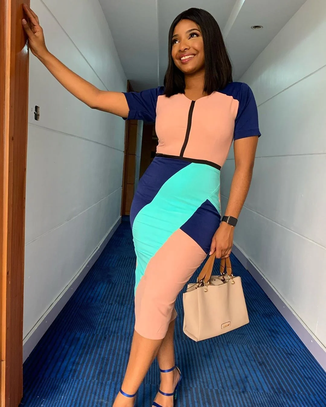 QC-D081Y 2021 hot selling women solid color Africa fashion office work women elegant dress