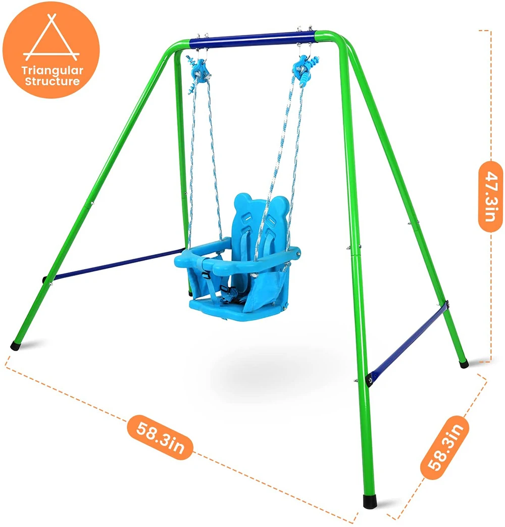 Baby Swing set plastic for kids baby chair playground outdoor metal swing sets hot sale quality safety panda swing set