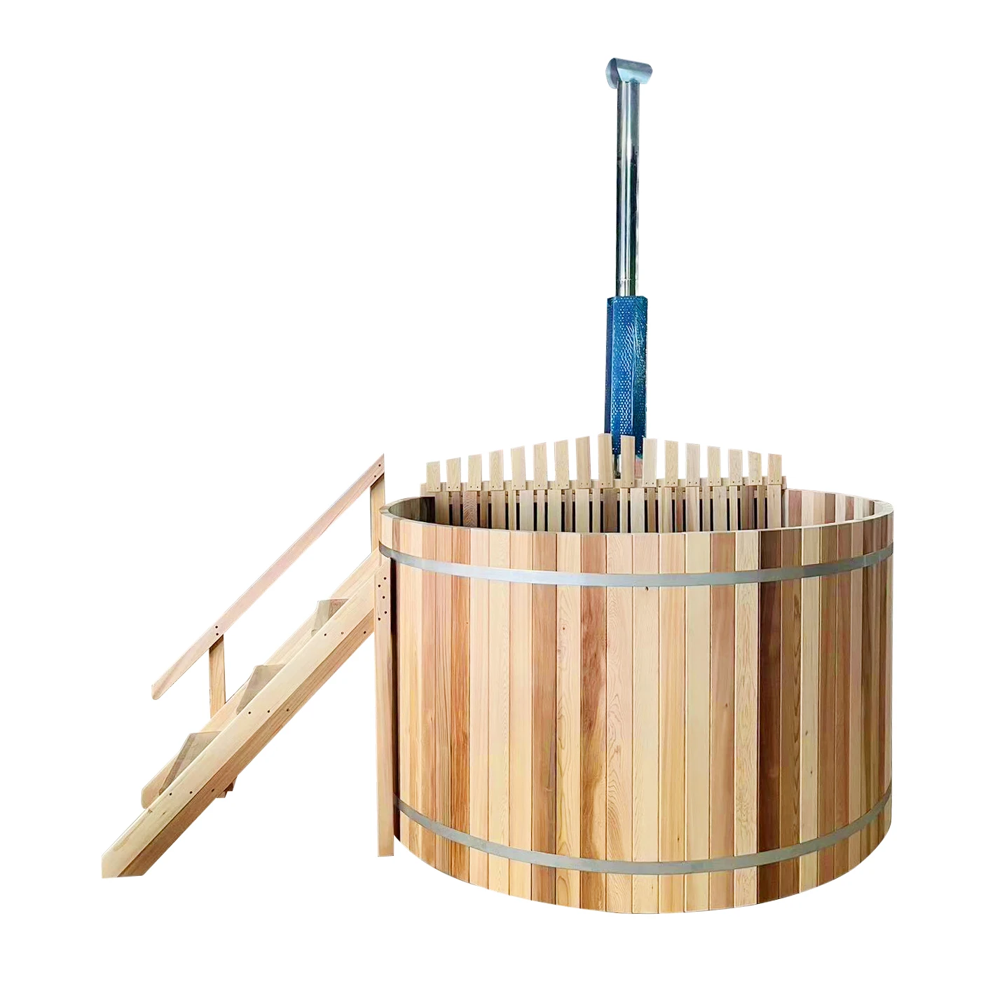 Outdoor 6 Person Wood Fire Cedar Wooden Home Spa Shower Hot Tub with Support Customization
