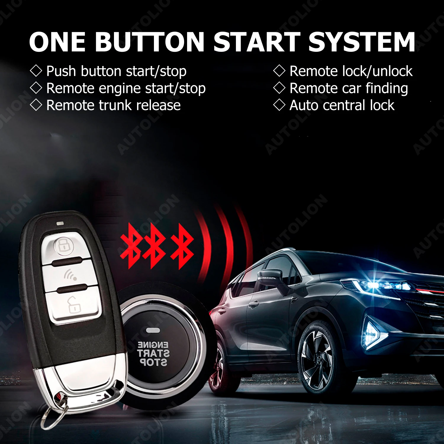Remote Starter Engine Push Button Start System Compatible fit Select Petrol Toyota Highlander 15-17 Corolla Camry Nissan
