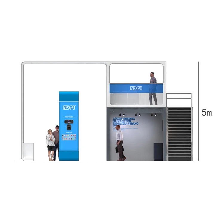 Izexpo Exhibition Stand Booth Quick Build Wooden Stall Modular Trade Show Stand Custom 2 Floor Exhibition Booth
