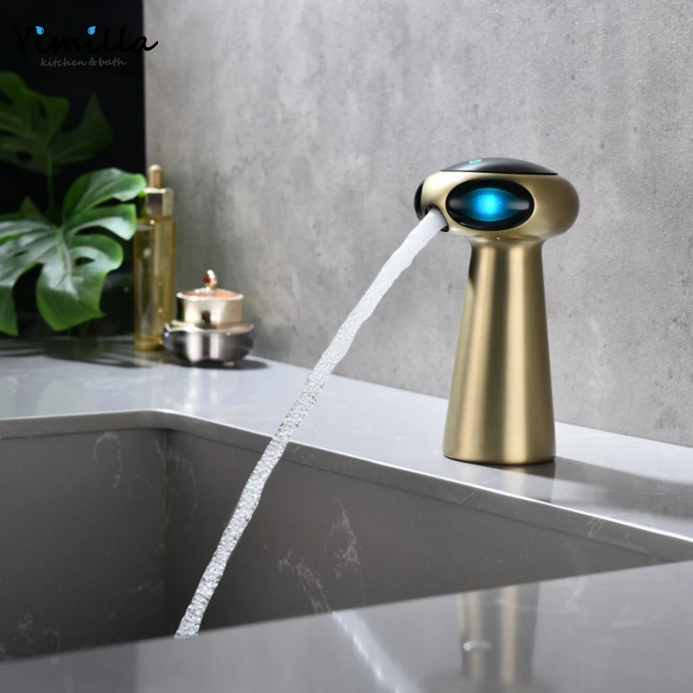 New arrival LED intelligent bathroom tap and faucets AI  smart control touch sensor thermostatic faucet mixers for wash basin