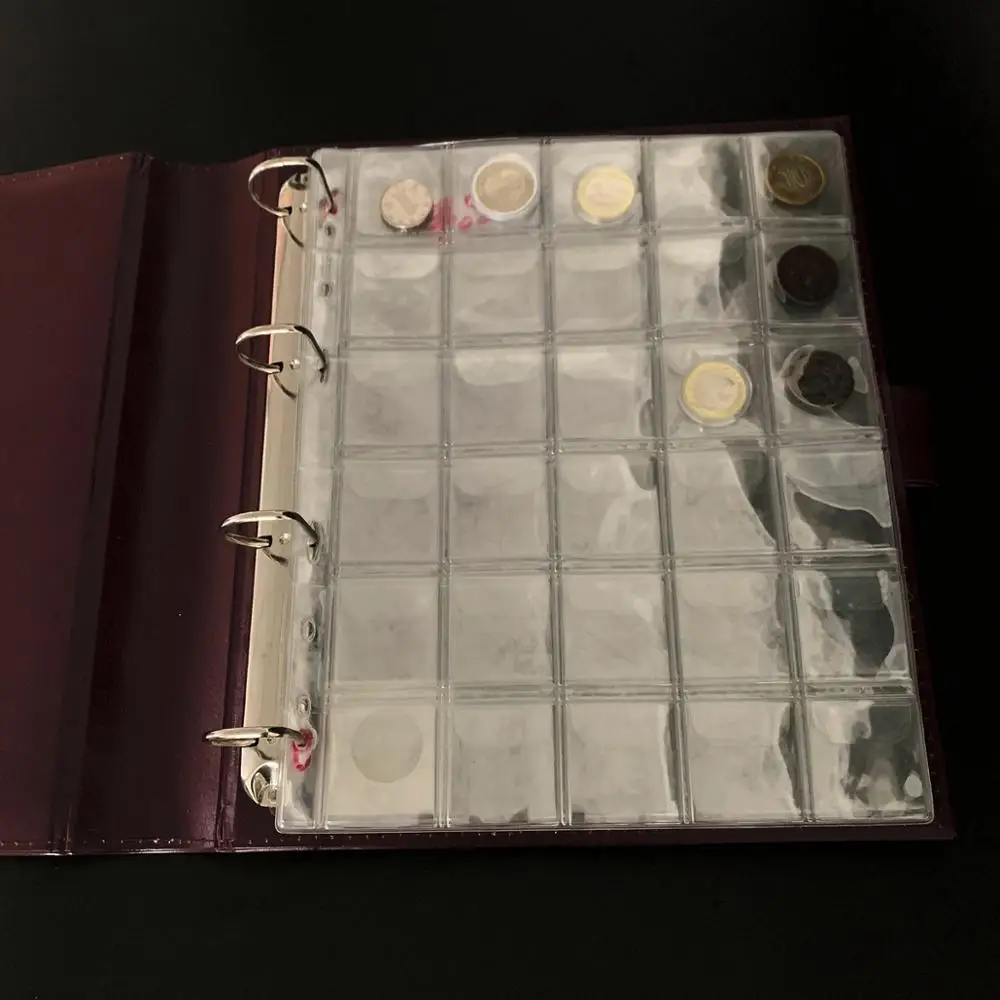 Coin flip board PVC film photo album inner page 30 pockets / ring binder albums display