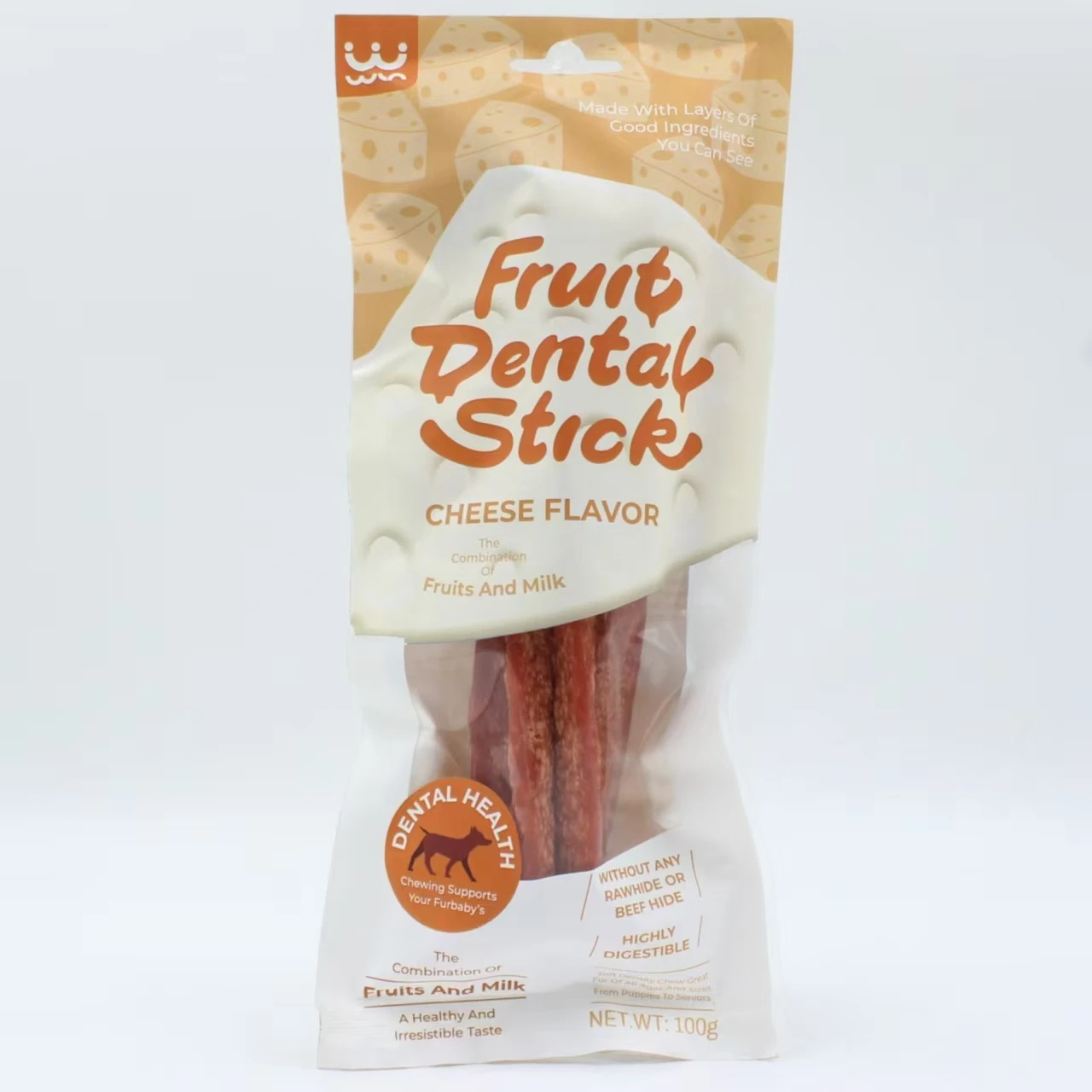 100g Wholesale Pet Dog Chew Puffed Bone Treats Yogurt Flavored Dental Sticks Large Dog Snack Puffed Bully Sticks Treast For Dogs