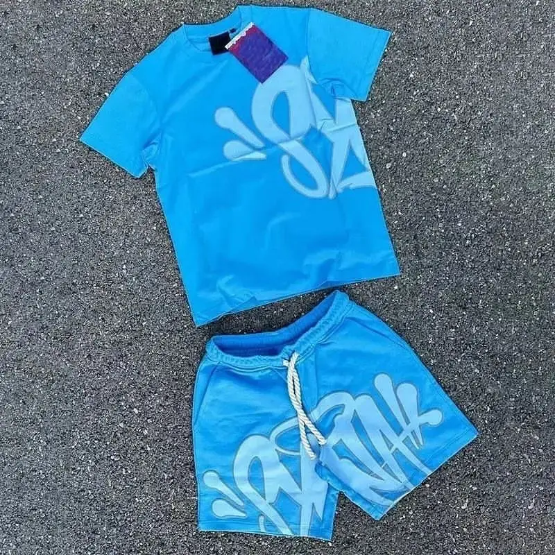 Vintage Mens Shorts Sets Cotton 2 Piece Set Acid Washed Men Summer Set T Shirts And Shorts