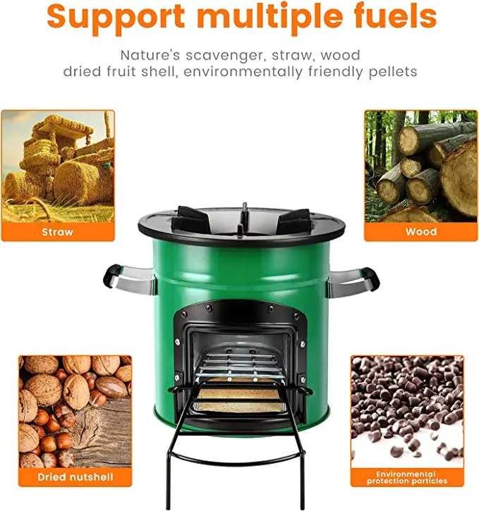 Smokeless wood burning stove clean cook stoves portable rocket stove