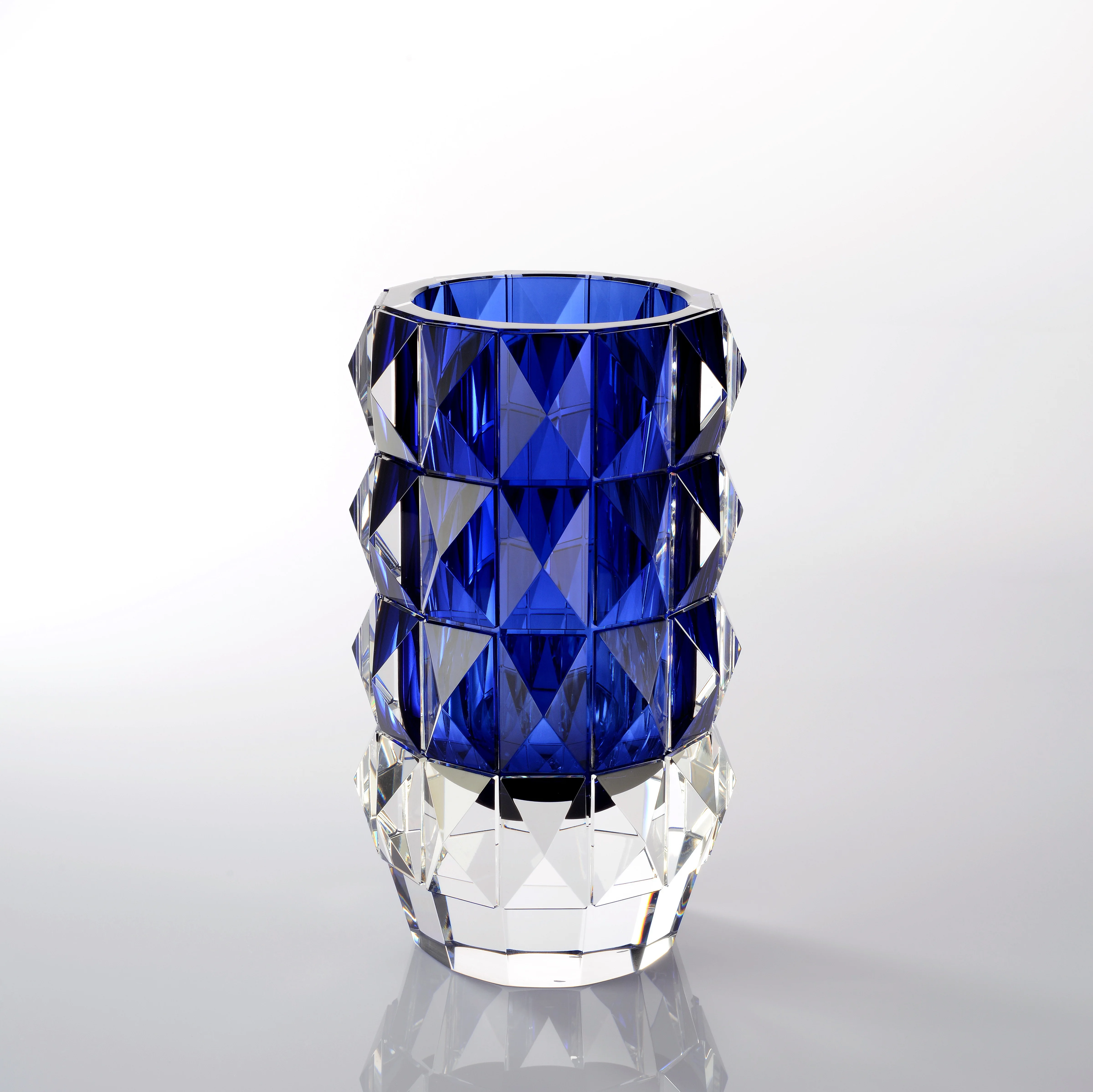 Ваза европейского стиля, синяя хрустальная ваза для цветов, богемная хрустальная ваза для украшения дома и свадьбы