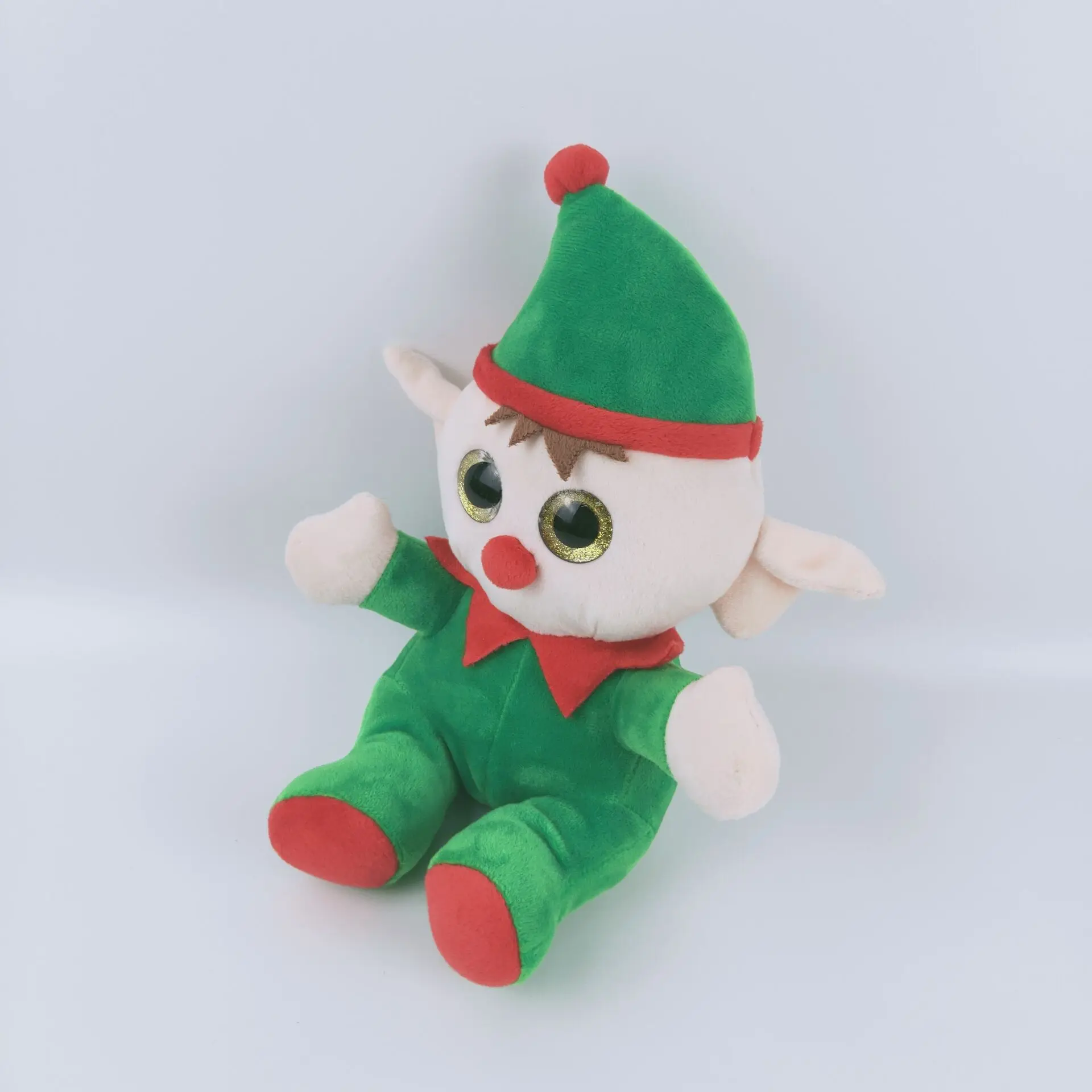 Plush green elf toy soft cute elf doll factory Christmas plush stuffed elf
