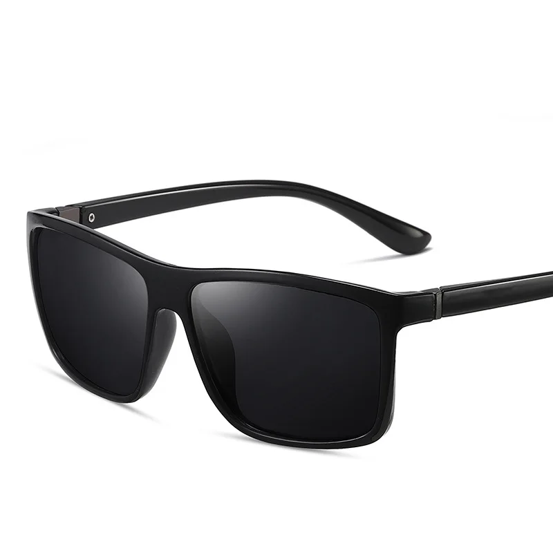 Классические винтажные матовые черные очки из поликарбоната поляризационные солнцезащитные TAC для женщин и мужчин