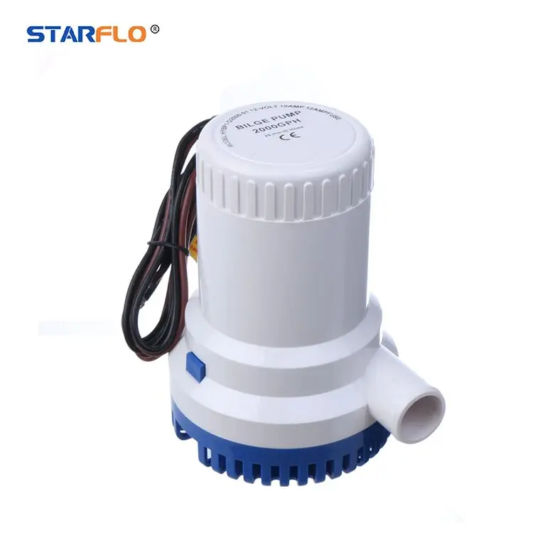 STARFLO 2000GPH small solar submersible water bilge pump 12v battery powered bilge pump for marine boat