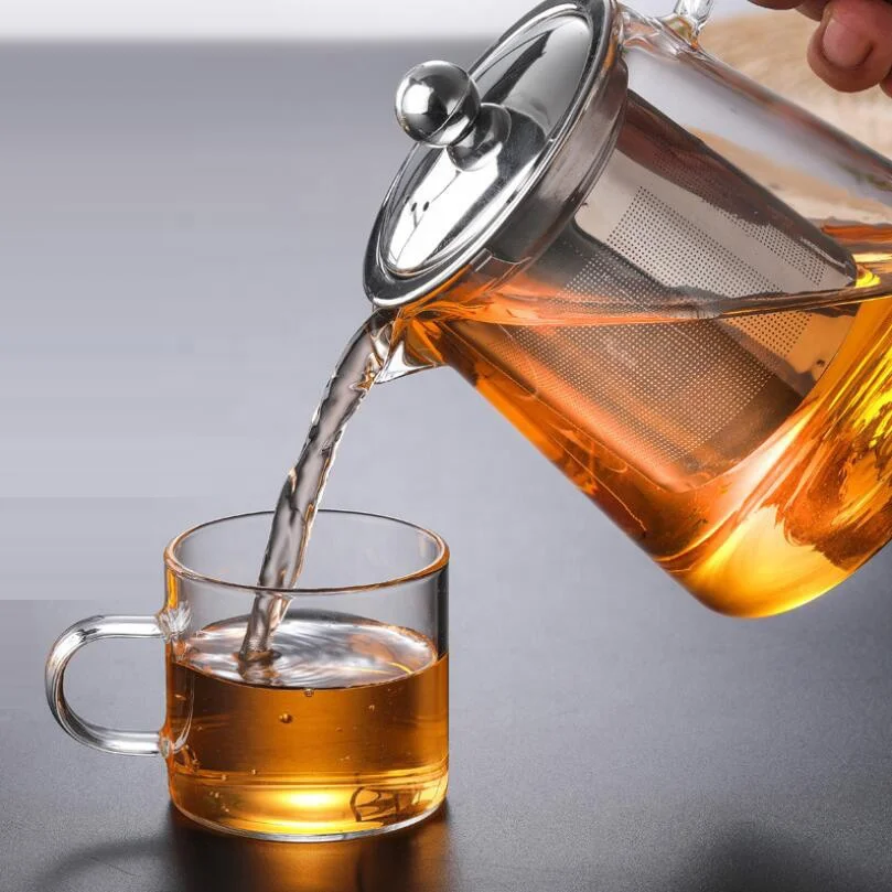 Chinese Wholesale Cheap New Design Antique High Quality Borosilicate Pyres Large Clear Glass Tea Pot With Infuser