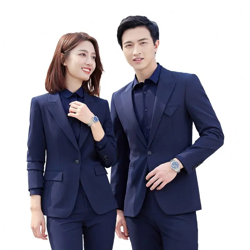 OEM terno With The Same Suit Casual Temperament Autumn Manager President  High-end Professional Men and Women suits 2 piece